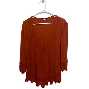 [VENUS] Orange 3/4 Length Sleeve Shirt